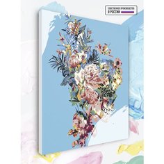 Картина по номерам Череп и цветы 2, 30 х 40 см