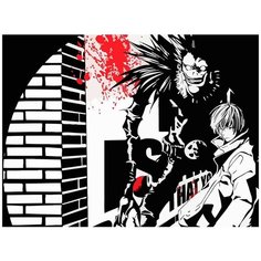 Картина по номерам на холсте Тетрадь Смерти (Рюк, Ягами Лайт, Эл, L) - 8003 Г 30x40