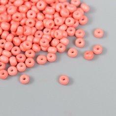 Бисер стекло , размер №6, Лососевый 15 грамм , для рукоделия, плетения, вышивания Нет бренда