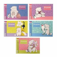 Альбом для рисования А4, Приключения кота Пирожка , 5 дизайнов Случай