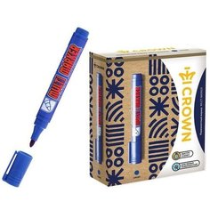 Маркер перманентный 3.0 мм, Crown Multi Marker, пулевидный, синий