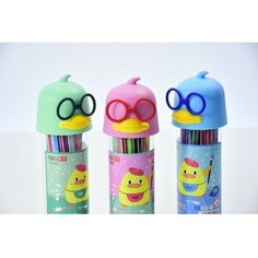 Фломастеры 18 цветов, в пластиковом пенале, Утка в очках микс Gold Market