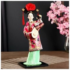 Кукла коллекционная"Китаянка в национ. платье с муз. инструмен. - пипой"микс 32х12,5х12,5см NO Name