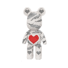 3D конструктор пластиковый BearBrick Медведь Сердце 46см Mpin