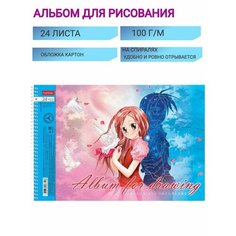 Альбом для рисования на гребне, Аниме А4 24 листа, для школы Hatber