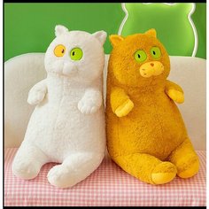 Кот обормот / мягкая игрушка кошка / 45 см сидячий кот разные глаза / игрушка подушка Chika