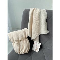 Простынь на резинке 120х60 муслиновая, молочный FYU