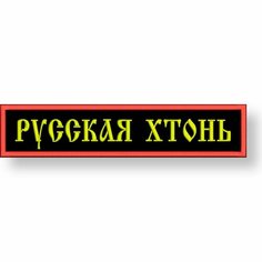 Нашивка русская хтонь на липучке, шеврон тактический на одежду, 12*2.5 см, цвет #05. Патч с вышивкой Shevronpogon, Россия