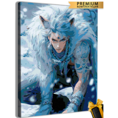 Картины по номерам Волк зима аниме 40x50