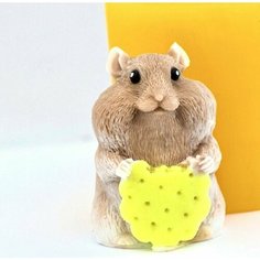 Силиконовая форма для мыла Хомячок 3D, для свечей гипса 1шт 6 х 4 х 3,5см Нет бренда