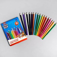 Карандаши цветные, 18 цветов, PAW PATROL 4515918