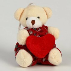 Мягкая игрушка «Медведь с сердцем» на подвесе, виды микс NO Name