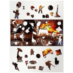 Пазл деревянный с фигурками 46х23 см Игра Tomb raider Лара Крофт - 674 Creative Wood