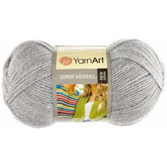 Пряжа Yarnart Super Merino светло-серый (195), 75%акрил/25%шерсть, 300м, 100г, 2шт
