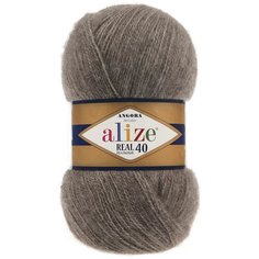 Пряжа Alize Angora Real 40 бежевый меланж (553), 60%акрил/40%шерсть, 430м, 100г, 3шт
