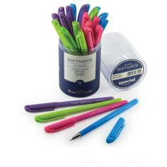 Ручка шариковая SoftWrite Special, узел 0.5 мм, синие чернила на масляной основе, матовый корпус Silk Touch, микс Bruno Visconti