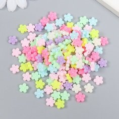 Бусины для творчества пластик "Цветочки пастельных тонов" набор 20 гр 0,9х0,9х0,5 см Арт Узор