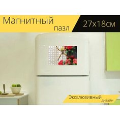 Магнитный пазл "Паук, паутина, сеть" на холодильник 27 x 18 см. Lots Prints