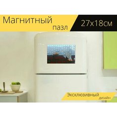 Магнитный пазл "Снег, зима, романтичный" на холодильник 27 x 18 см. Lots Prints