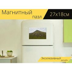 Магнитный пазл "Гора, шотландия, эрика" на холодильник 27 x 18 см. Lots Prints