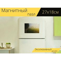 Магнитный пазл "Деревья, поле, тащить" на холодильник 27 x 18 см. Lots Prints