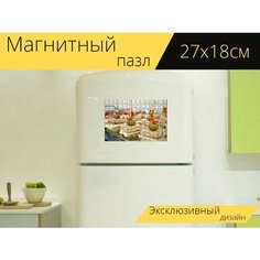 Магнитный пазл "Оливки, бутерброд, закуска" на холодильник 27 x 18 см. Lots Prints