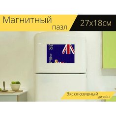 Магнитный пазл "Каймановы острова, флаг страны, знамя" на холодильник 27 x 18 см. Lots Prints