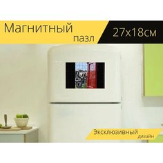Магнитный пазл "Амстердам, окно, ставня" на холодильник 27 x 18 см. Lots Prints