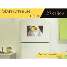Магнитный пазл "Корелла, попугай, птица" на холодильник 27 x 18 см. Lots Prints