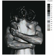 Картина по номерам,"Живопись по номерам", 40 x 50, A5II-gx0001, девушка, парень; пара