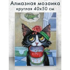 Алмазная мозаика (круг) "Мечты кота" 40х50 см Colibri