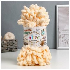 Пряжа "Puffy" 100 % микрополиэстер 9м/100г (742 медовый), 1шт Alize