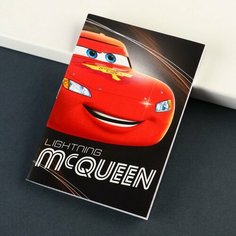 Блокнот А7, на скрепке, 16 листов, в клетку, Тачки Disney