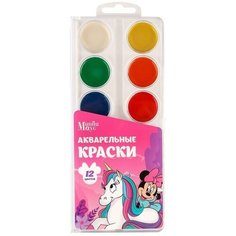 Акварель медовая 12 цветов, "Минни", 2 штуки Disney