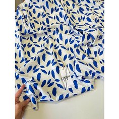 Ткань Блузочно-плательный принтованный поплин с эластаном, 1 м. Noname