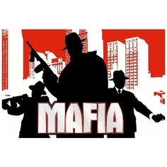 Картина по номерам на холсте настольная игра Мафия город засыпает гангстеры - 6970 Г 60x40