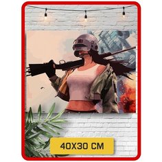 Картина по номерам на холсте игра PUBG 5858 40x30