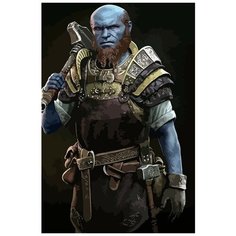 Картина по номерам на холсте Игра God of War Ragnarok Брок - 6225 В 60x40