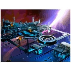 Картина по номерам на холсте настольная игра Звездные империи Star Realms Космос - 6952 Г 30x40