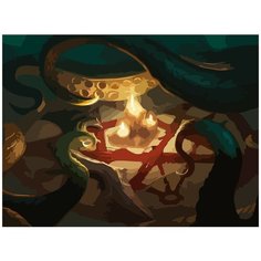 Картина по номерам на холсте настольная игра Древний ужас (Ужас Аркхэма, Лавкрафт) - 7003 Г 30x40