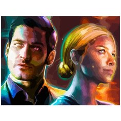 Картина по номерам на холсте Сериал Люцифер 5327 40x30