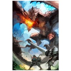 Картина по номерам на холсте Игра Monster Hunter World 5264 40x60