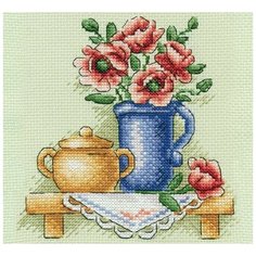 Набор для вышивания "Цветы в кувшине", 17x17 см, PANNA