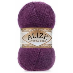 Пряжа Alize Angora Gold (Ангора Голд) - 1 моток 111 сливовый 20% шерсть, 80% акрил 550м/100г