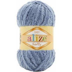 Пряжа ALIZE SOFTY, джинс - 374, 100% микрополиэстер, 5 мотков, 50 г, 115 м.
