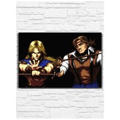 Картина по номерам на холсте игра Castlevania Bloodlines (Sega, Сега, 16 bit, 16 бит, ретро приставка) - 9970 Г 60x40