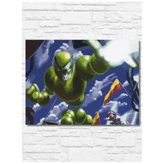 Картина по номерам на холсте игра Vector Man (Sega, Сега, 16 bit, 16 бит, ретро приставка) - 9916 Г 30x40