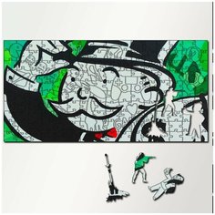 Пазл из дерева с фигурками, 230 деталей, 46х23 см игры Monopoly Monopoly, Монополия, бизнес, кампания, Сега, 16 bit, 16 бит, ретро приставка - 5716 Puzzle Wood