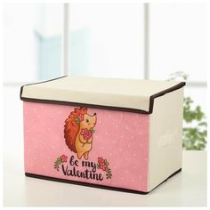 Frau Liebe Короб стеллажный для хранения с крышкой «Ёжик», 39×25×25 см
