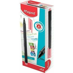 Ручка капилляр MAPED GRAPH, 0,4мм, пурпурно-розовая (12 шт. в упаковке)
